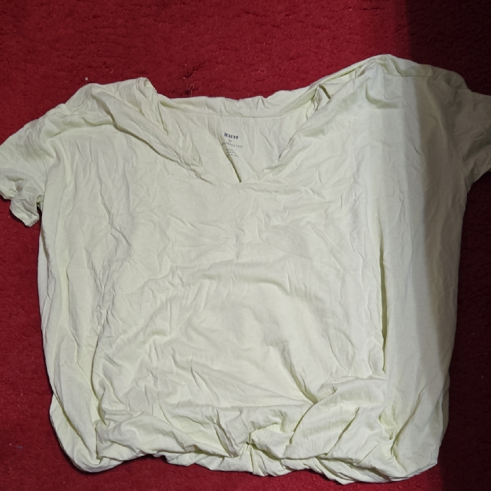 Anthropologie Light Cream Short Sleeve Top